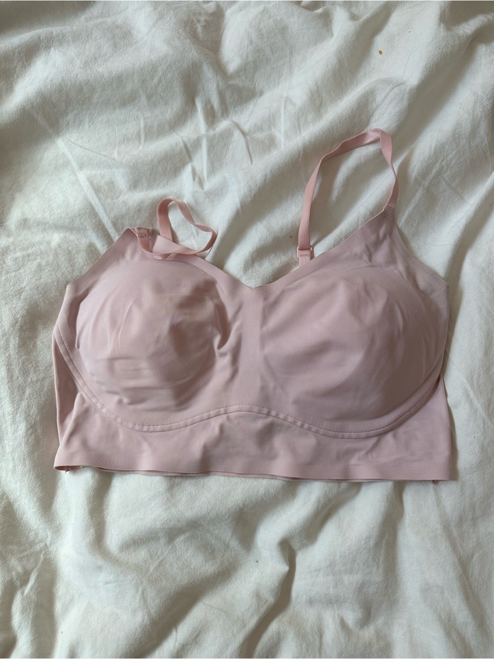 True & Co. Blush Pink Wireless Seamless Bra Top